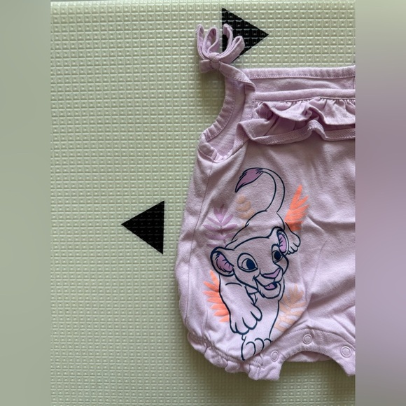 Disney Jumping Beans|Baby girl Lavender Bubble Romper in lion king print•••NB - Picture 2 of 5